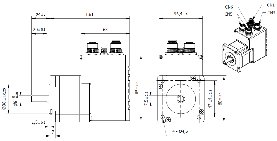 ISI60 102E-IP M001-S200 Smart Stepper Motor - ISI60 | Delta Line